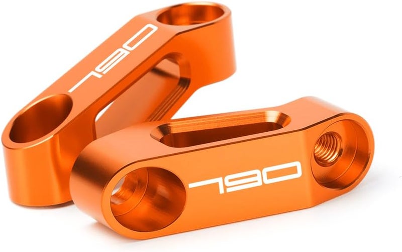 Modeer Compatible with 790 DUKE 790 Adventure/R Any year Motorcycle Rearview Mirror Risers Extenders duke 790 adv Accessories (orange) - Image 1